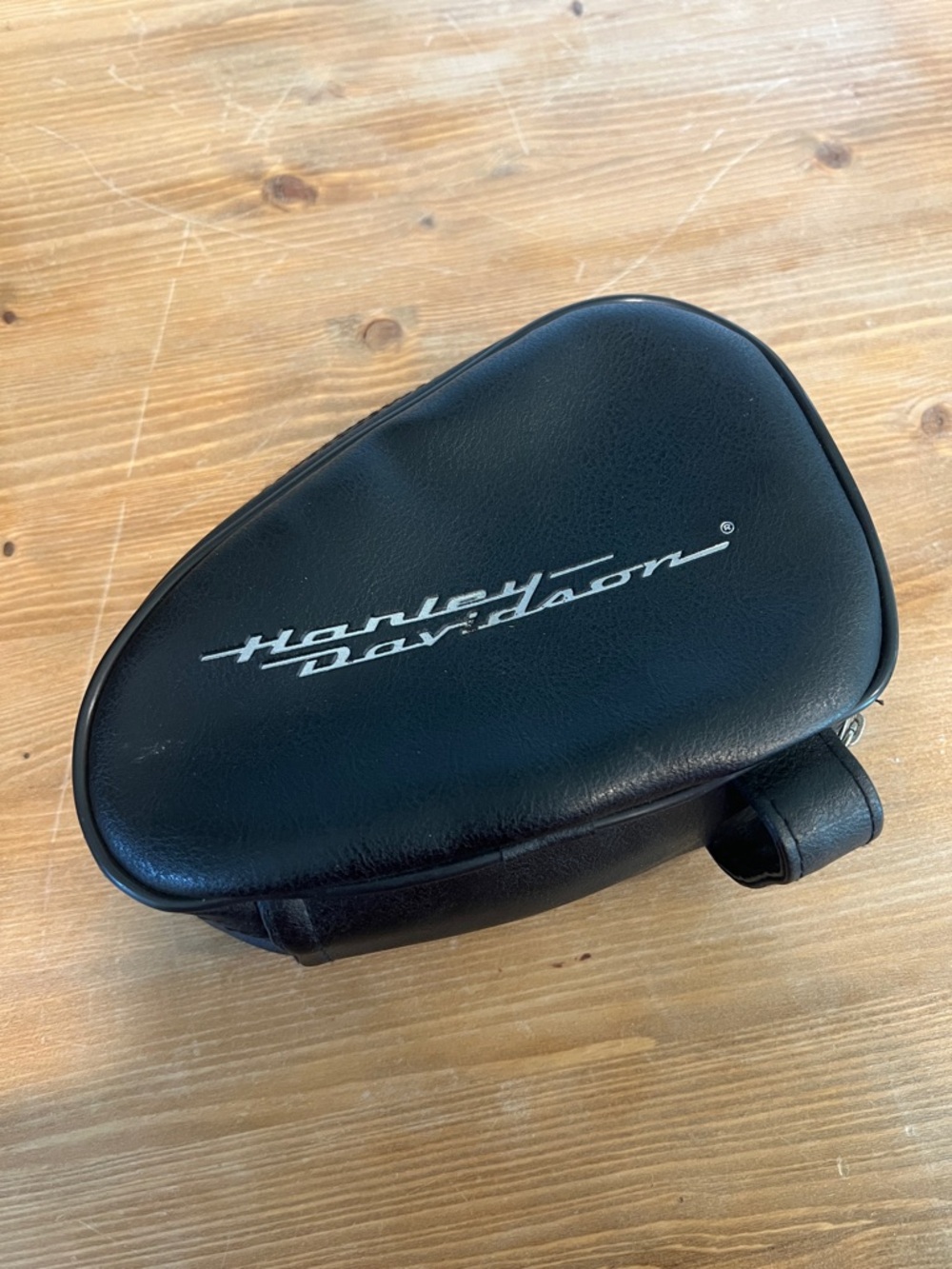 Harley-Davidson Black Leather Toiletry/Accessory Pouch